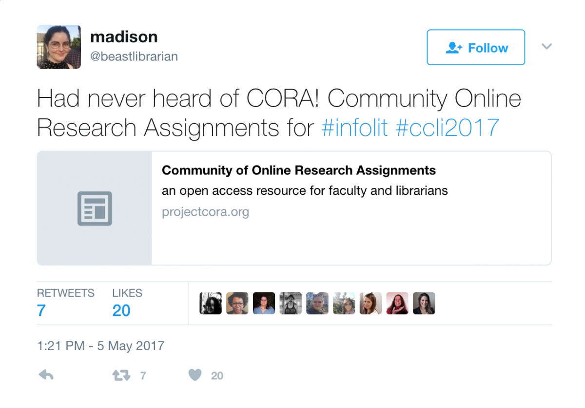 Ccli California Conference On Library Instruction Community Of Online Research Assignments